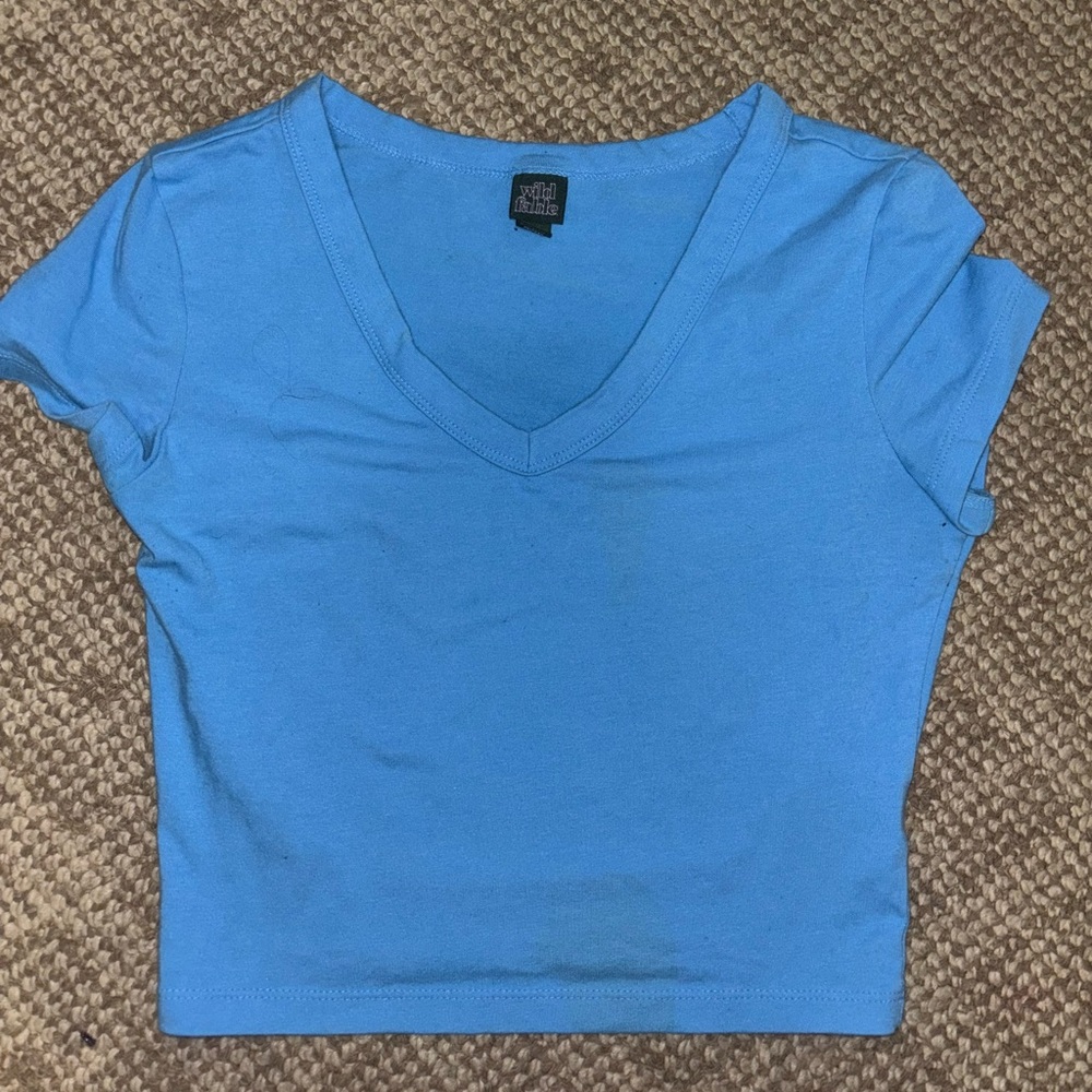 small light blue wild n fable crop top